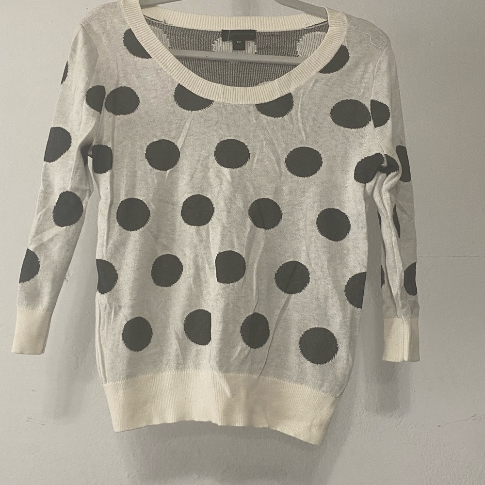 Worthington Polka Dot Women's Sweater - Black and White